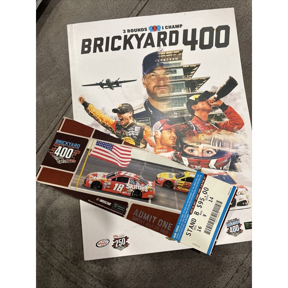 2017 Brickyard 400 Ticket + NASCAR Official Race Program Indianapolis Speedway